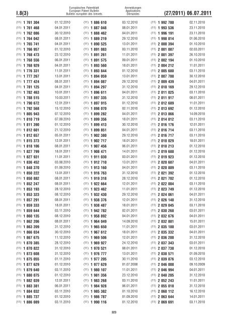 Bulletin 2011/27 - European Patent Office