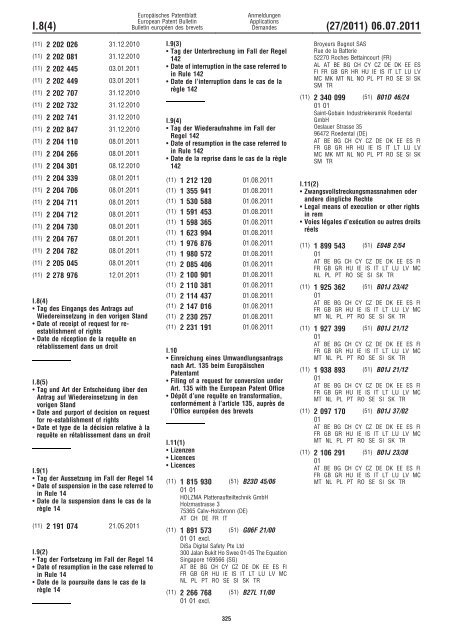 Bulletin 2011/27 - European Patent Office