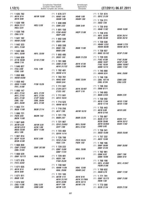 Bulletin 2011/27 - European Patent Office