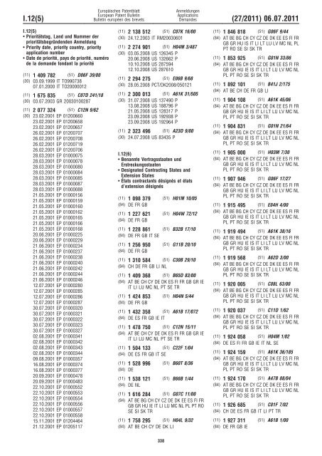 Bulletin 2011/27 - European Patent Office