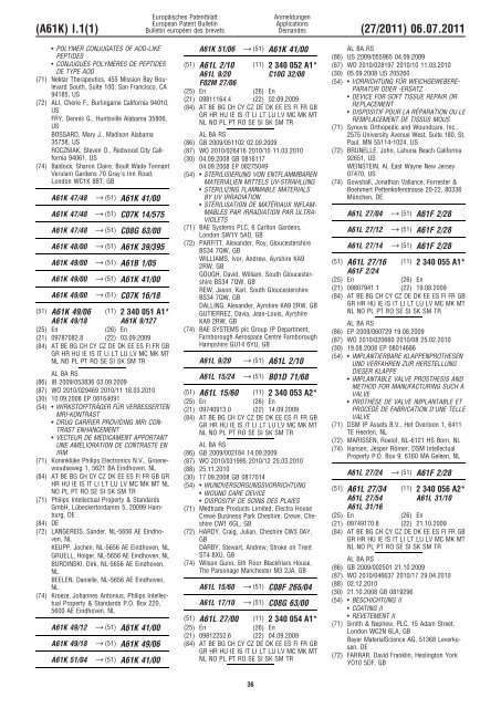 Bulletin 2011/27 - European Patent Office