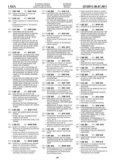 Bulletin 2011/27 - European Patent Office