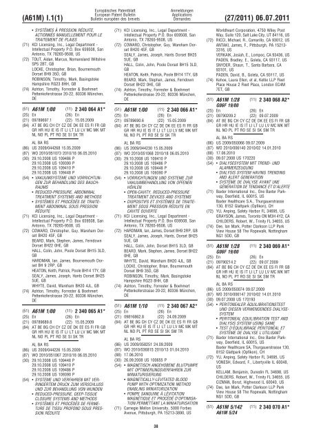 Bulletin 2011/27 - European Patent Office