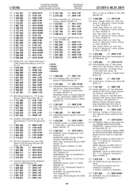 Bulletin 2011/27 - European Patent Office