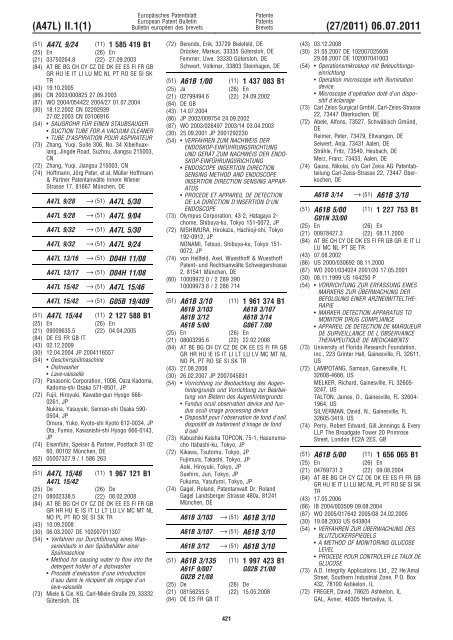 Bulletin 2011/27 - European Patent Office