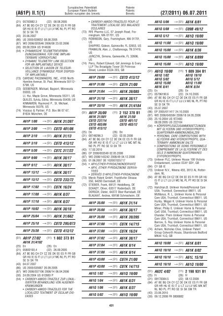 Bulletin 2011/27 - European Patent Office