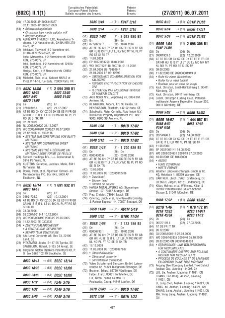 Bulletin 2011/27 - European Patent Office