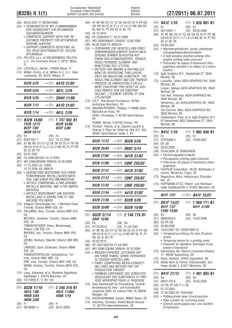 Bulletin 2011/27 - European Patent Office