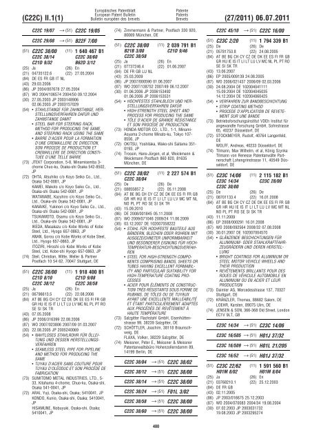 Bulletin 2011/27 - European Patent Office