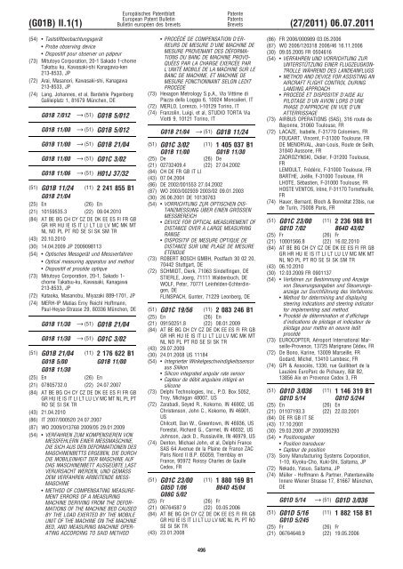 Bulletin 2011/27 - European Patent Office