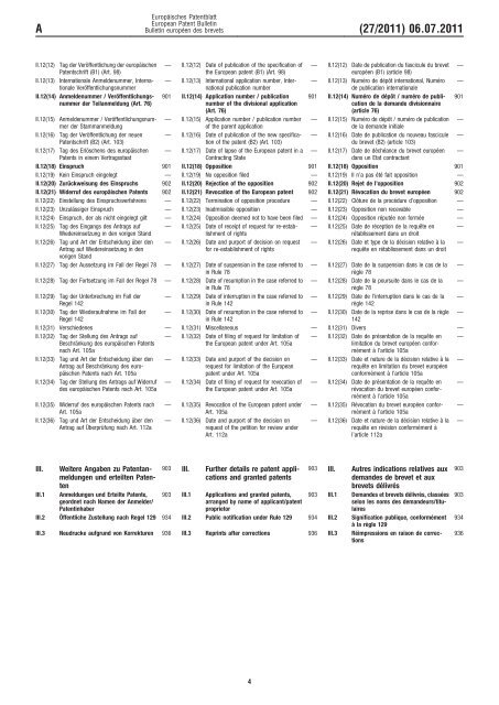 Bulletin 2011/27 - European Patent Office