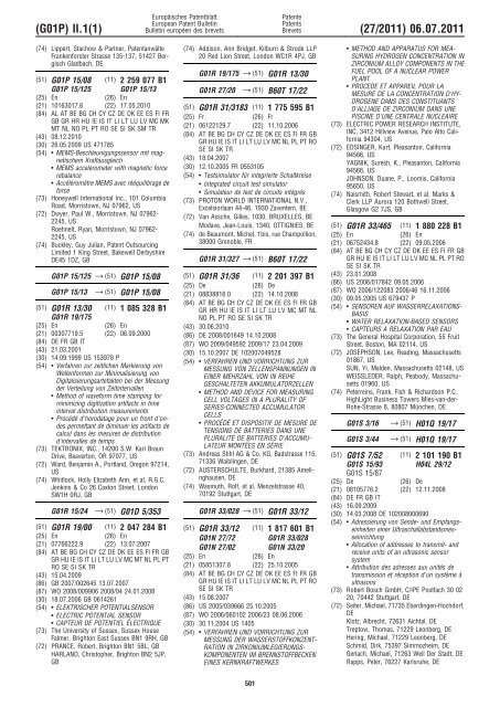 Bulletin 2011/27 - European Patent Office