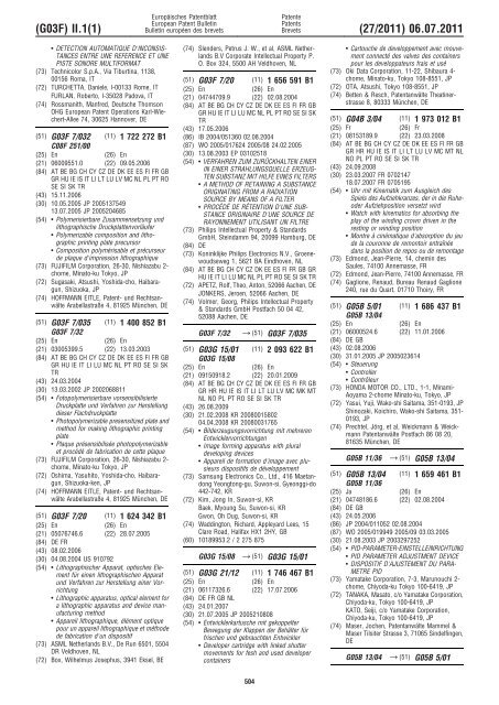 Bulletin 2011/27 - European Patent Office