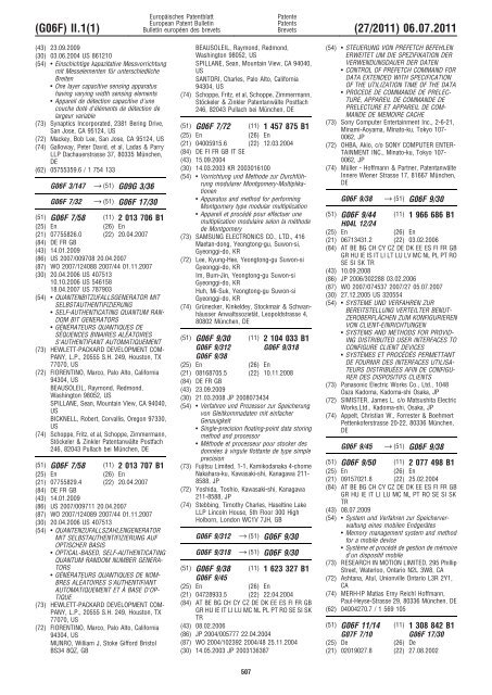 Bulletin 2011/27 - European Patent Office