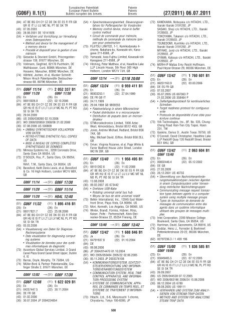 Bulletin 2011/27 - European Patent Office