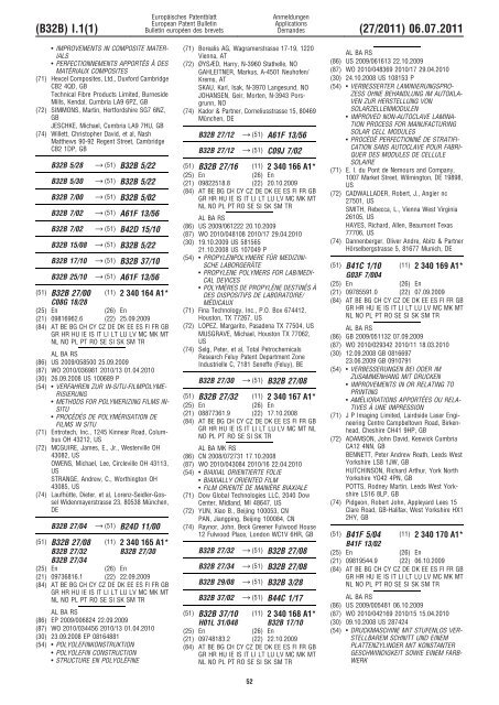 Bulletin 2011/27 - European Patent Office