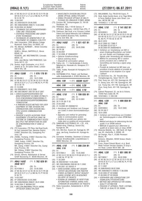 Bulletin 2011/27 - European Patent Office