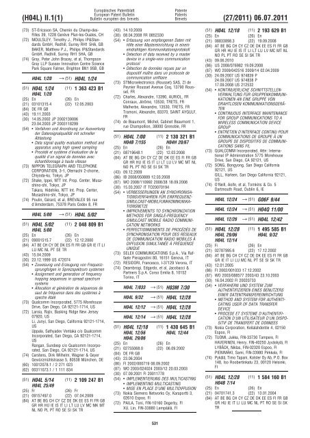 Bulletin 2011/27 - European Patent Office