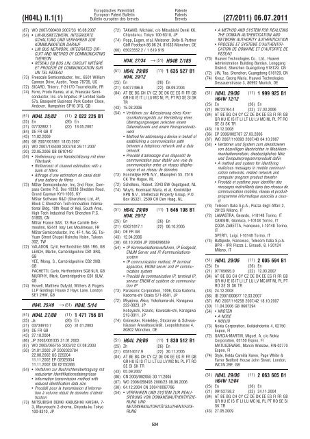 Bulletin 2011/27 - European Patent Office