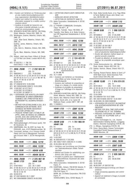 Bulletin 2011/27 - European Patent Office