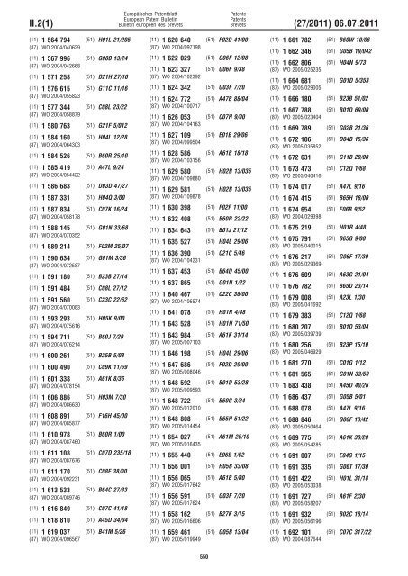 Bulletin 2011/27 - European Patent Office