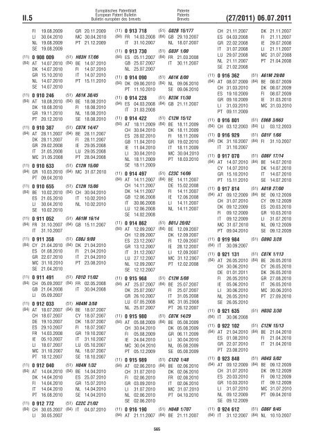 Bulletin 2011/27 - European Patent Office