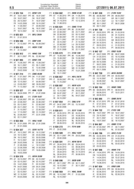 Bulletin 2011/27 - European Patent Office