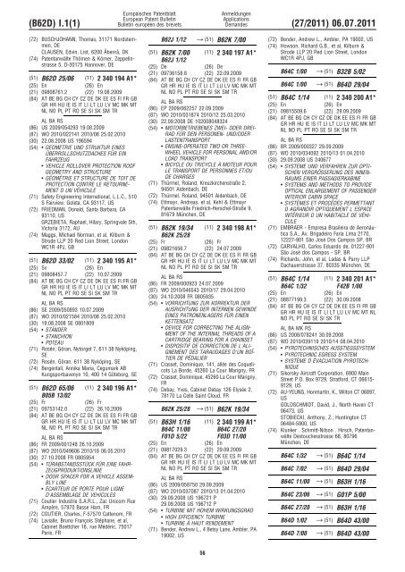 Bulletin 2011/27 - European Patent Office