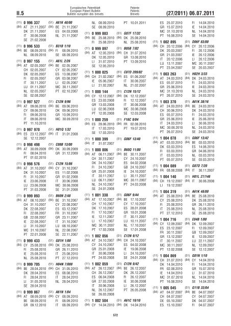 Bulletin 2011/27 - European Patent Office