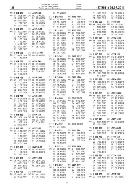 Bulletin 2011/27 - European Patent Office