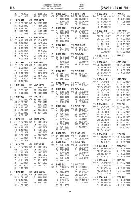 Bulletin 2011/27 - European Patent Office