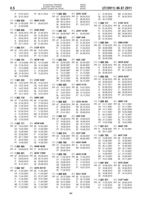 Bulletin 2011/27 - European Patent Office