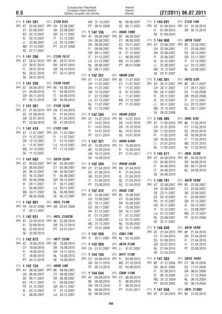 Bulletin 2011/27 - European Patent Office