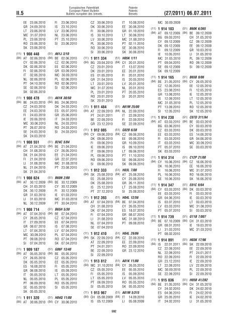 Bulletin 2011/27 - European Patent Office