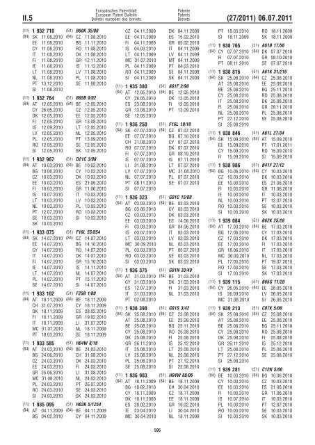 Bulletin 2011/27 - European Patent Office