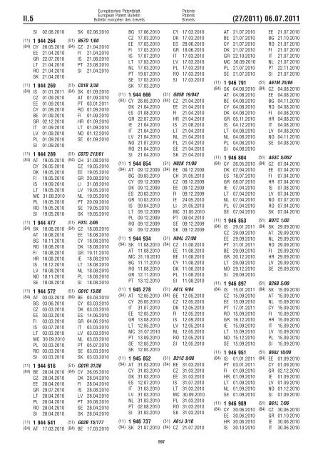 Bulletin 2011/27 - European Patent Office