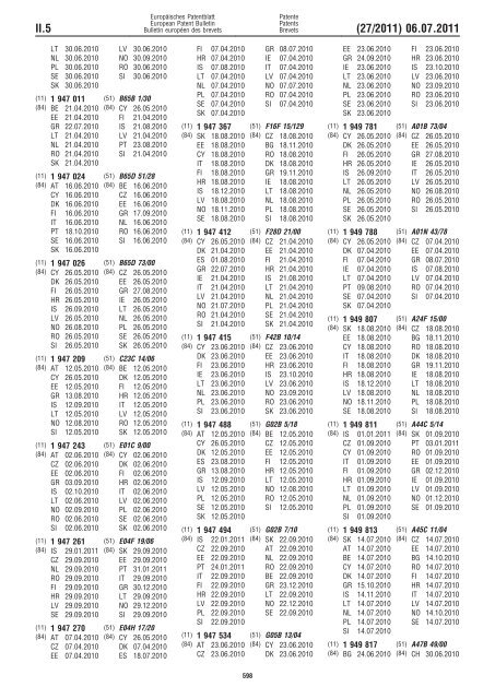 Bulletin 2011/27 - European Patent Office