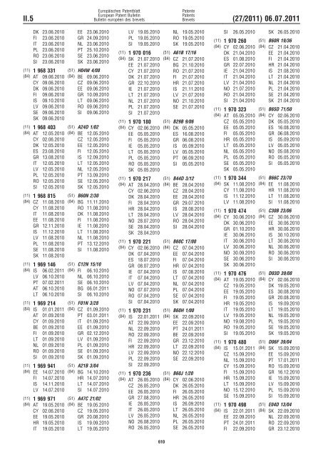 Bulletin 2011/27 - European Patent Office