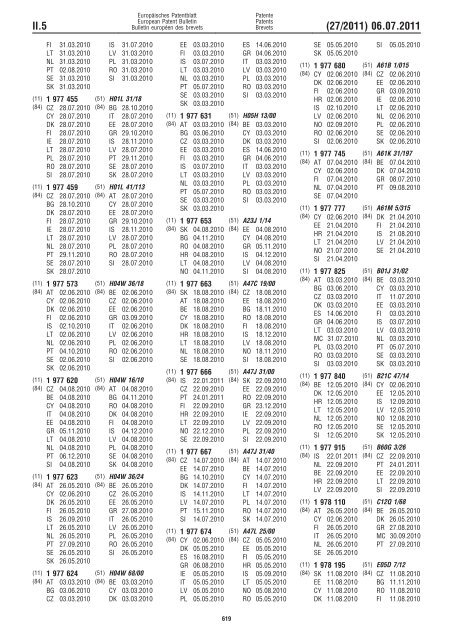 Bulletin 2011/27 - European Patent Office