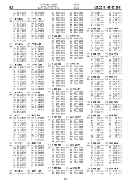 Bulletin 2011/27 - European Patent Office