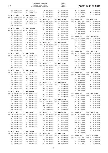 Bulletin 2011/27 - European Patent Office