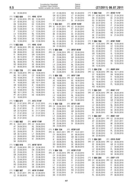 Bulletin 2011/27 - European Patent Office