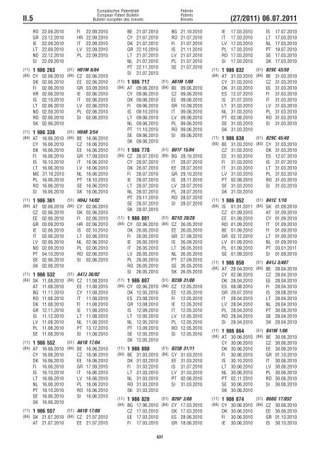 Bulletin 2011/27 - European Patent Office