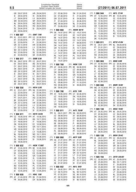 Bulletin 2011/27 - European Patent Office