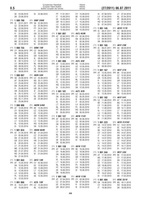 Bulletin 2011/27 - European Patent Office