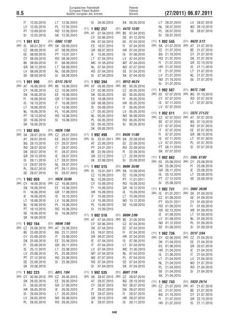 Bulletin 2011/27 - European Patent Office