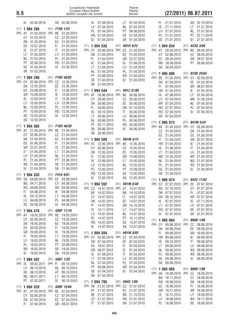 Bulletin 2011/27 - European Patent Office