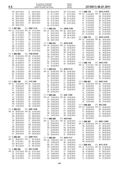 Bulletin 2011/27 - European Patent Office