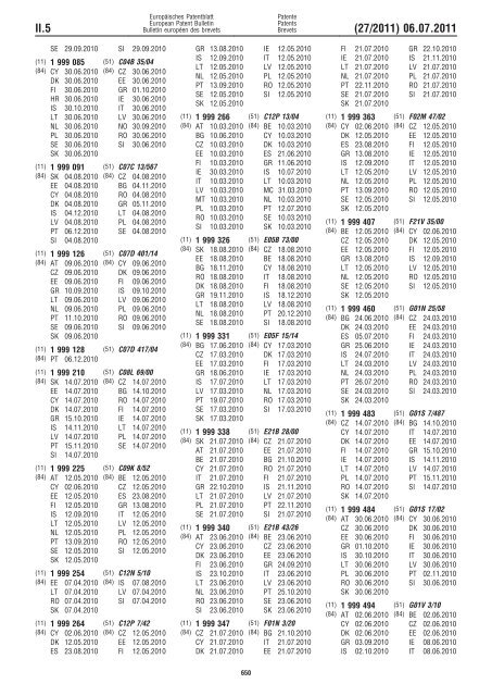 Bulletin 2011/27 - European Patent Office