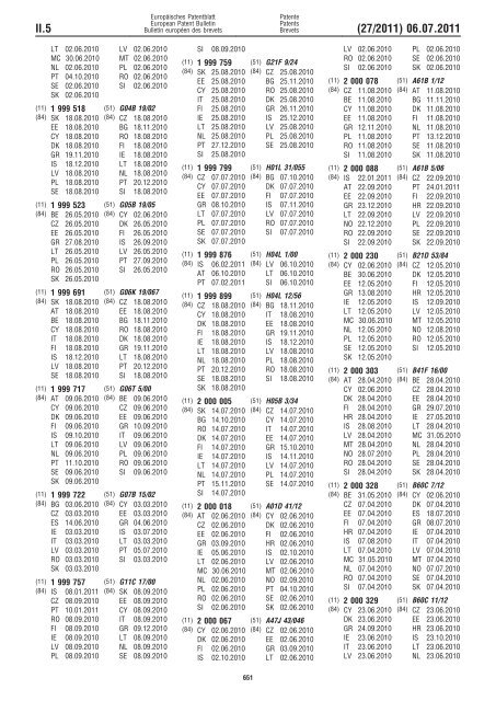 Bulletin 2011/27 - European Patent Office